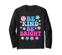Be Kind Be Bright - Colorful Retro Cute Positive Vibes Kids Maglia a Manica