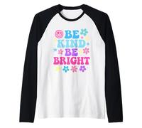Be Kind Be Bright - Colorful Retro Cute Positive Vibes Kids Maglia con Maniche Raglan
