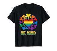 Be Kind Cute and Pretty Rainbow cuore e cuori Gay Pride Maglietta