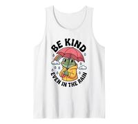 Be Kind Even in The Rain Cute Frog Gentilezza Groovy Rainbow Canotta