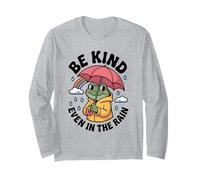 Be Kind Even in The Rain Cute Frog Gentilezza Groovy Rainbow Maglia a Manica