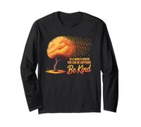 Be Kind Fall Autumn Retro Pumpkin Kindness Vibes Maglia a Manica