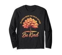 Be Kind Fall Autumn Retro Pumpkin Kindness Vibes Maglia a Manica