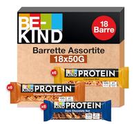 BE-KIND Protein Barretta Proteica, Confezione Mista in 3 Gusti diversi, Snack Proteico Senza Glutine, 12 gr di Proteine, 1 Confezione x 18 Barrette da 50 gr