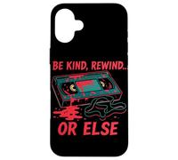 Be Kind Rewind O Else Horror Retro VHS Custodia per iPhone 16 Plus