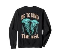 Be Kind To The Sea Jellyfish Ocean Life Backprint Felpa