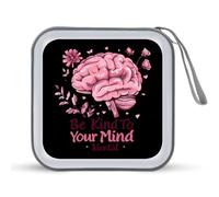 Be Kind to Your Mind Mental Health Matters Awareness CD Case Holder Portable 40 Capacity DVD Wallet Storage Organizer per Auto Viaggi, Stile:, Taglia unica