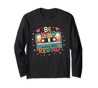 Be Kind Words Don't Rewind Retro Cassette Tape Classic Maglia a Manica