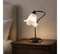 Be Light Abat-jour dalle linee classiche con diffusore in vetro Alice Bronzo 40W