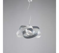 Sospensione Moderna Vertigo 1 Luce 4 Cerchi Ferro Laccato Bianco E Grigio