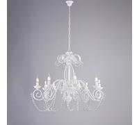 Be Light Lampadario grande in metallo con strass dalle linee classiche Damasco B [EEK: A+]
