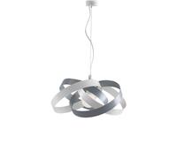 Sospensione Moderna Vertigo 1 Luce 4 Cerchi Ferro Laccato Bianco E Grigio