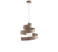 Sospensione Helix in ferro laccato tortora 1 luce, altezza 23 Cm, Cavo allungabile fino a 123, larghezza 30 Cm Tortora