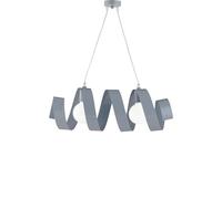 Sospensione Helix in ferro laccato grigio 2 luci , altezza 20 Cm, Cavo allungabile fino a 120 Cm, larghezza 54 Cm Grigio