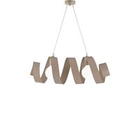 Sospensione Helix in ferro laccato tortora 2 luci , altezza 20 Cm, Cavo allungabile fino a 120 Cm, larghezza 54 Cm Tortora