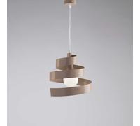 Sospensione Helix in ferro laccato tortora 1 luce, altezza 23 Cm, Cavo allungabile fino a 123, larghezza 30 Cm Tortora