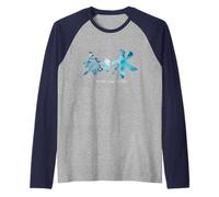 Be Like Water - Font Art Cinese con Acqua Lee Ispirato Maglia con Maniche Raglan