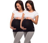 Be Mammy Fasce di Sostegno Premaman 04 2 Pack (2 x Nero, L)