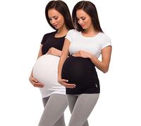 Be Mammy Fasce di Sostegno Premaman 04 2 Pack (Nero + Bianco, M)