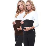 Be Mammy Fasce di Sostegno Premaman Set da 2 per Donna 169 (Nero/Marrone, 40/42)