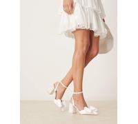 Be Mine Bridal - Flavia - Scarpe da cerimonia color avorio con tacco e fiocco-Bianco 36
