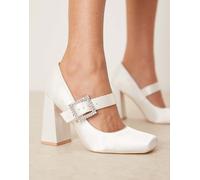 Be Mine Bridal - Neilina - Scarpe Mary Jane da sposa avorio con tacco largo-Bianco 38