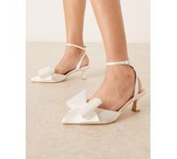 Be Mine Bridal - Scarpe da sposa con tacchetti a spillo in raso avorio con fiocco-Bianco 39