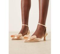 Be Mine Bridal - Scarpe da sposa con tacchetti a spillo in raso rosa con fiocco 42