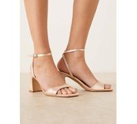 Be Mine - Cora - Sandali da sposa con tacco largo in raso rosa 39