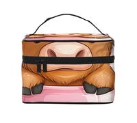 Be Mine Cow Travel Makeup Bag - Organizer portatile per articoli da toeletta con scomparti con cerniera per spazzole, bottiglie e prodotti per la cura della pelle