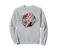 Be Mine Leopard Print Valentines Hearts XOXO Rosa Rosso Cuori Felpa