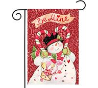 Be Mine Pink Snowman Flag Resistente Alle Intemperie Bandiera Da Giardino Durevole Bandiere Verticale Per Cortile Balcone Festival 30X45Cm