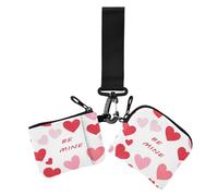 Be Mine Rosso Pesca San Valentino Portafogli da donna Custodie per carte Mini Fashion Card Money Holder con cerniera Tasca portamonete per ragazze 2 confezioni billetera para tarjetas de mujer, BE