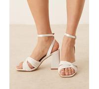 Be Mine - Snuggle - Sandali da sposa plissé con tacco largo avorio-Bianco 41