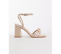 Be Mine - Tamara - Sandali da sposa in raso rosa con tacco largo e fiocco 39