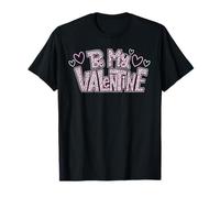 Be Mine Valentine Day Hearts Rosa Leopard Print Maglietta