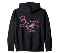 Be Mine Valentine Script Cuore Fiocco Design Romantico Felpa con Cappuccio