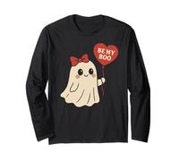 Be My Boo Ghost con Palloncino a Cuore per San Valentino Halloween Maglia a Manica