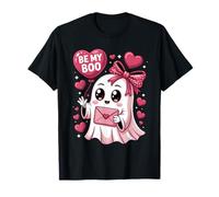 Be My Boo Ghost Valentine Cute Love Ghost Heart Valentine Maglietta