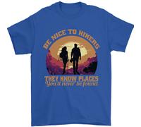 Be Nice To Escursionisti Divertente Escursioni Montagne T-Shirt 100% IN Cotone