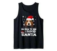 Be Nice To Me I Know Santa Basset Hound Dog Christmas Xmas Canotta