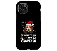 Be Nice To Me I Know Santa Basset Hound Dog Christmas Xmas Custodia per iPhone 11 Pro