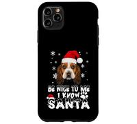 Be Nice To Me I Know Santa Basset Hound Dog Christmas Xmas Custodia per iPhone 11 Pro Max