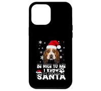Be Nice To Me I Know Santa Basset Hound Dog Christmas Xmas Custodia per iPhone 12 Pro Max
