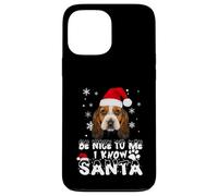 Be Nice To Me I Know Santa Basset Hound Dog Christmas Xmas Custodia per iPhone 13 Pro Max