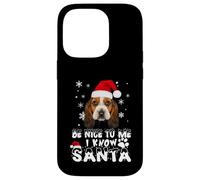 Be Nice To Me I Know Santa Basset Hound Dog Christmas Xmas Custodia per iPhone 14 Pro