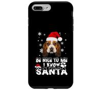 Be Nice To Me I Know Santa Basset Hound Dog Christmas Xmas Custodia per iPhone 7 Plus/8 Plus
