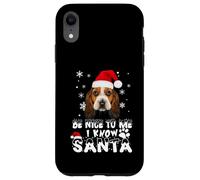 Be Nice To Me I Know Santa Basset Hound Dog Christmas Xmas Custodia per iPhone XR