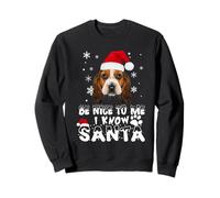Be Nice To Me I Know Santa Basset Hound Dog Christmas Xmas Felpa