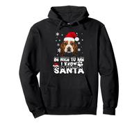 Be Nice To Me I Know Santa Basset Hound Dog Christmas Xmas Felpa con Cappuccio